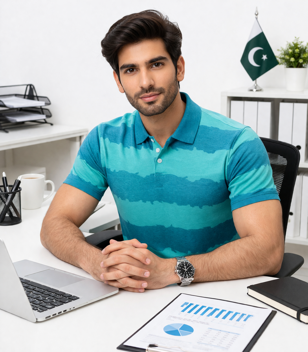 FusionCharm cotton jersey polo t-shirt for men and women, featuring a classic fit and smooth fabric in the image.