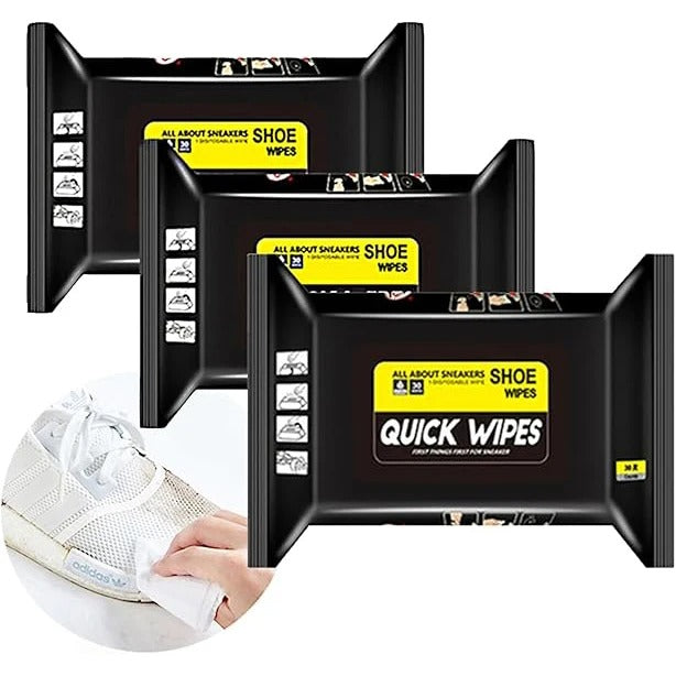 FusionCharm Best Shoe Cleaning Wipes for sneakers, showing a hand holding the convenient wipe for quick, effective shoe cleaning.