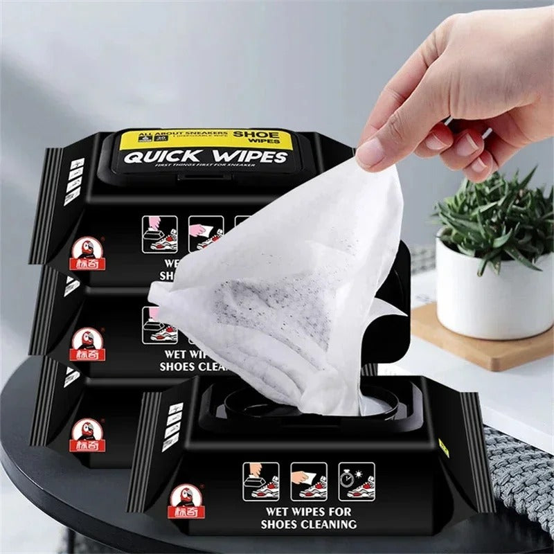 FusionCharm Best Shoe Cleaning Wipes for sneakers, showing the pack of instant sneaker cleaner wipes on a white background.