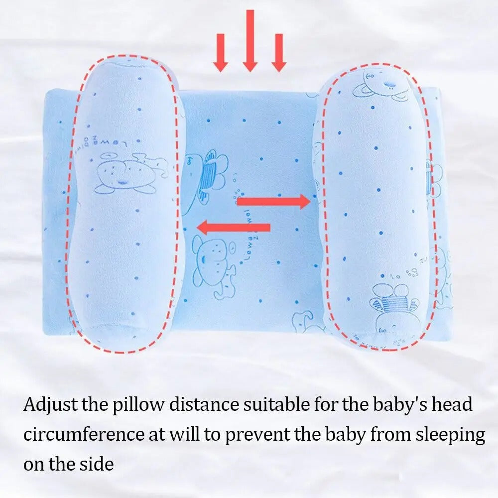 FusionCharm Baby Head Shaping Pillow with neck support, designed to prevent flat head syndrome for newborns.
