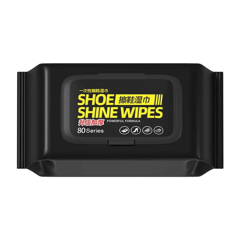 FusionCharm Best Shoe Cleaning Wipes for sneakers, showing compact packaging and clean, fresh sneakers in the image.