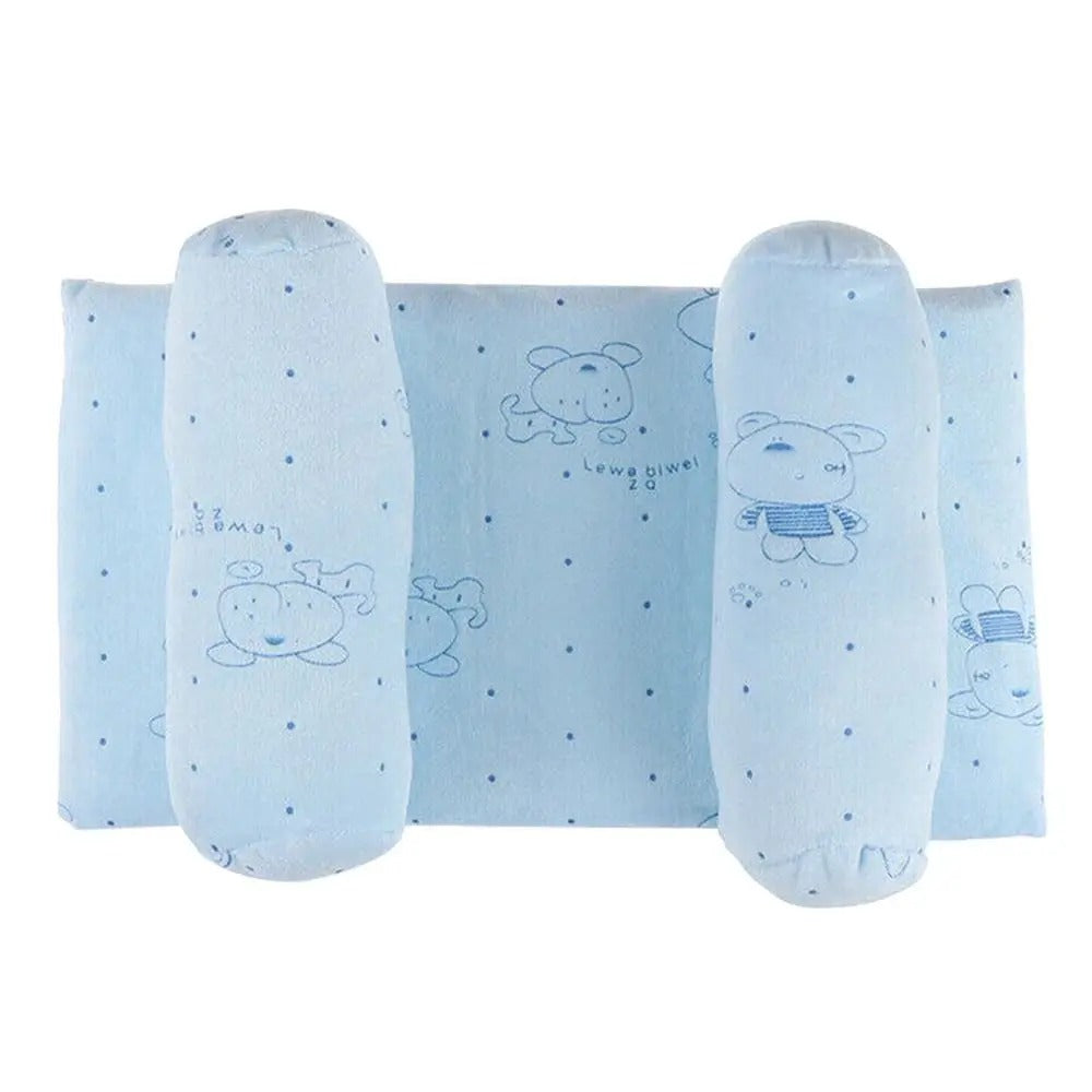 FusionCharm Baby Head Shaping Pillow with neck support, designed for newborns to prevent flat head and ensure comfort.