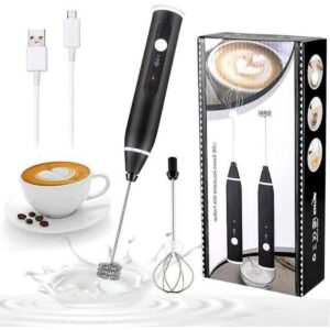 Kitchen Rechargeable Stainless Steel Hand Mixer Egg Beater Milk Frother Handheld Matcha Electric Whisk for Coffee